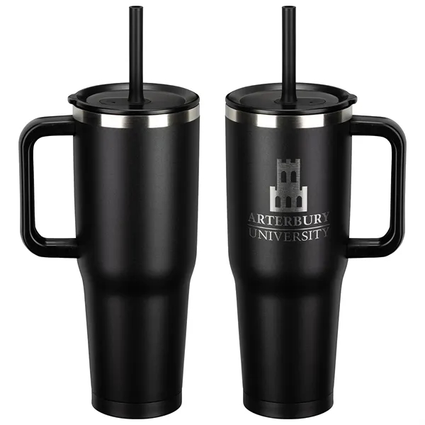 Summit 40 oz Insulated Stainless Steel Travel Mug with Press-In Straw... from ASI 36730 Ariel Premium Supply Inc