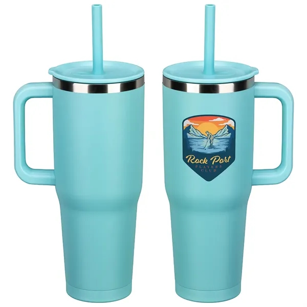 Summit 40 oz Insulated Stainless Steel Travel Mug with Press-In Straw... from ASI 36730 Ariel Premium Supply Inc