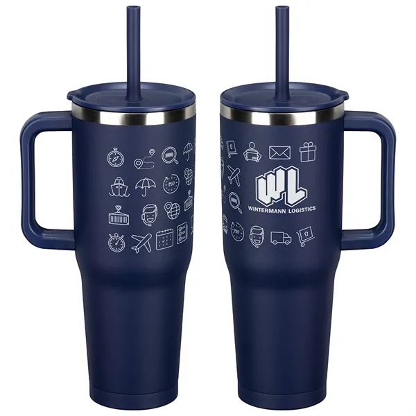 Summit 40 oz Insulated Stainless Steel Travel Mug with Press-In Straw... from ASI 36730 Ariel Premium Supply Inc