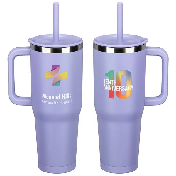 Summit 40 oz Insulated Stainless Steel Travel Mug with Press-In Straw... from ASI 36730 Ariel Premium Supply Inc