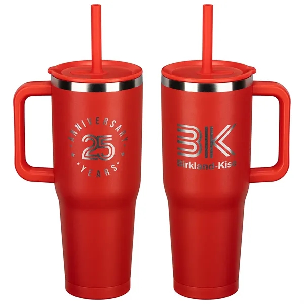 Summit 40 oz Insulated Stainless Steel Travel Mug with Press-In Straw... from ASI 36730 Ariel Premium Supply Inc