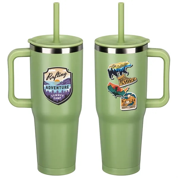 Summit 40 oz Insulated Stainless Steel Travel Mug with Press-In Straw... from ASI 36730 Ariel Premium Supply Inc