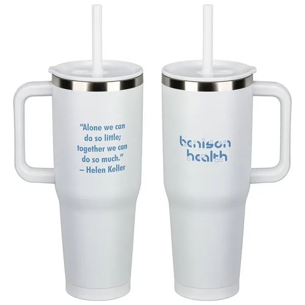 Summit 40 oz Insulated Stainless Steel Travel Mug with Press-In Straw... from ASI 36730 Ariel Premium Supply Inc