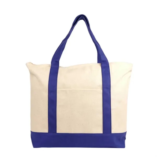 Deluxe Zippered Cotton Canvas Tote Bag w/ Contrast Handle... from ASI 39820 Opusline (Benmex) / Opus Line