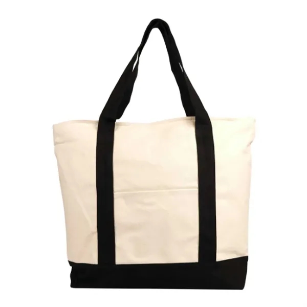 Deluxe Zippered Cotton Canvas Tote Bag w/ Contrast Handle... from ASI 39820 Opusline (Benmex) / Opus Line