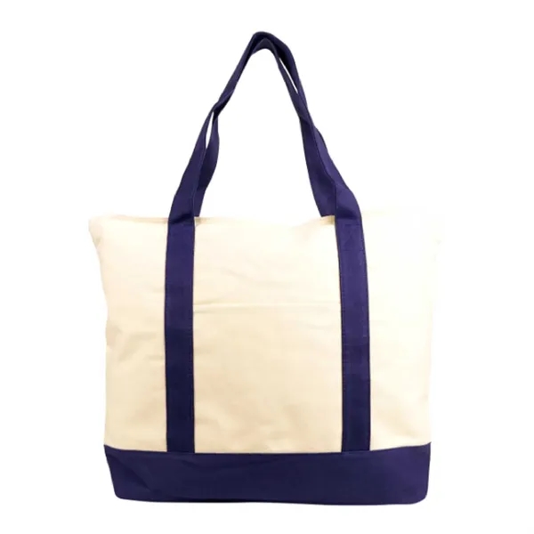 Deluxe Zippered Cotton Canvas Tote Bag w/ Contrast Handle... from ASI 39820 Opusline (Benmex) / Opus Line