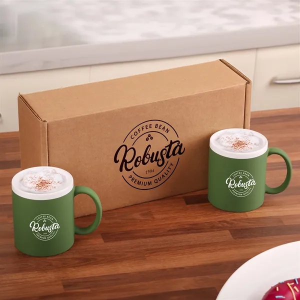 11 oz sunrise velvet touch ceramic mug gift set.... from ASI 52840 Evans Manufacturing