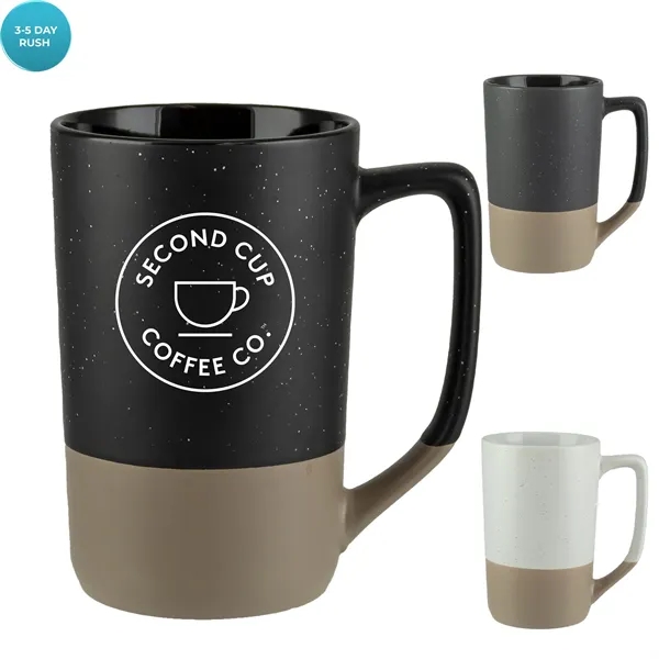 16 oz. two-tone ceramic mug with speckled design and handle.... from ASI 57653 Gold Bond