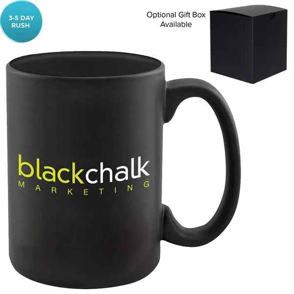15 oz. ceramic mug with write-on chalkboard design and D-shaped handle.... from ASI 57653 Gold Bond