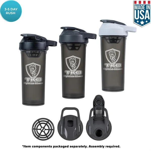 27-ounce shaker bottle with a cap, handle, and lid.... from ASI 57653 Gold Bond