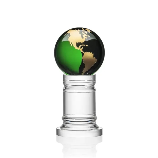 The Colvernstone Globe Award features an exquisite 4" Green Optical Crystal... from ASI 84592 St Regis Group / St Regis