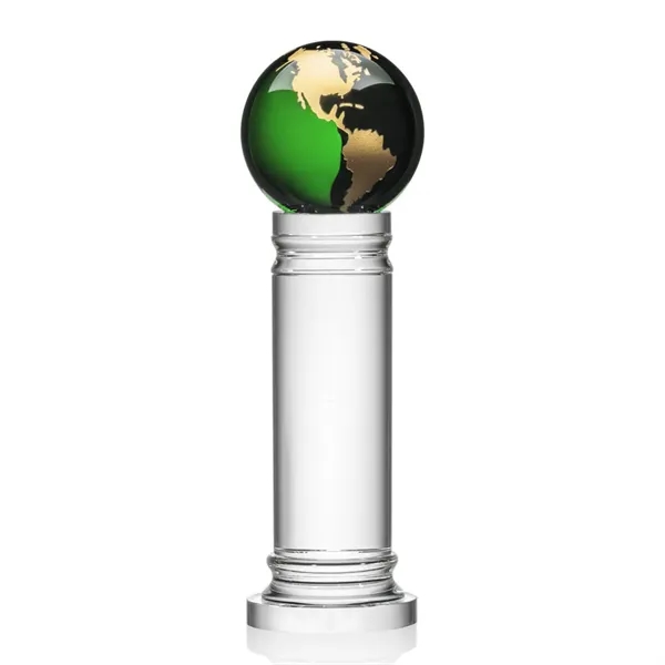 The Colvernstone Globe Award features an exquisite 4" Green Optical Crystal... from ASI 84592 St Regis Group / St Regis