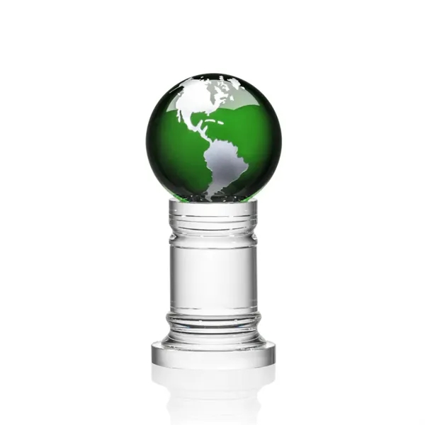 The Colvernstone Globe Award features an exquisite 4" Green Optical Crystal... from ASI 84592 St Regis Group / St Regis