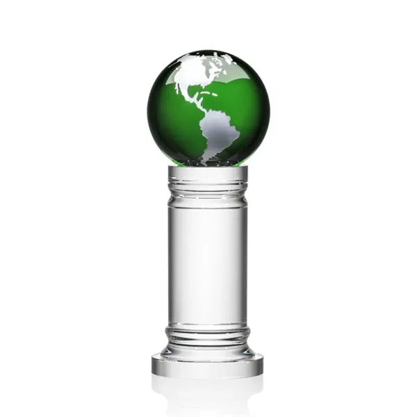 The Colvernstone Globe Award features an exquisite 4" Green Optical Crystal... from ASI 84592 St Regis Group / St Regis