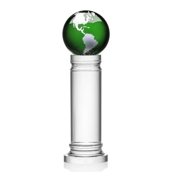 The Colvernstone Globe Award features an exquisite 4" Green Optical Crystal... from ASI 84592 St Regis Group / St Regis