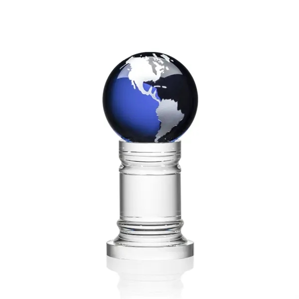 The Colvernstone Globe Award features an exquisite 4" Blue Optical Crystal... from ASI 84592 St Regis Group / St Regis