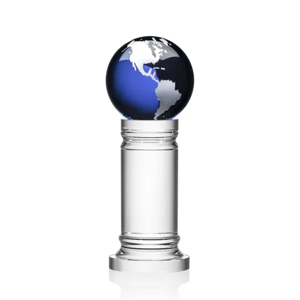 The Colvernstone Globe Award features an exquisite 4" Blue Optical Crystal... from ASI 84592 St Regis Group / St Regis