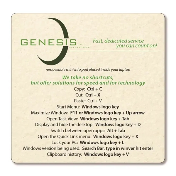 This mini pad has a removeable backing to compliment your laptop... from ASI 42393 Budgetcard Inc