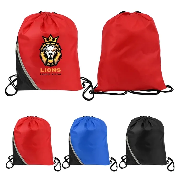 13.5" x 18" drawstring backpack with zippered front pocket.... from ASI 37980 Bagworld