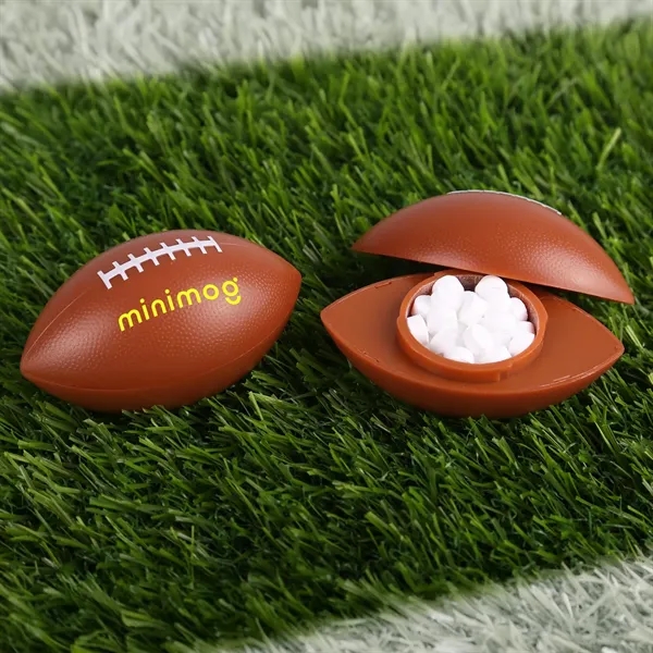 Football-shaped container filled with sugar-free peppermints.... from ASI 61966 HPG / Mixie