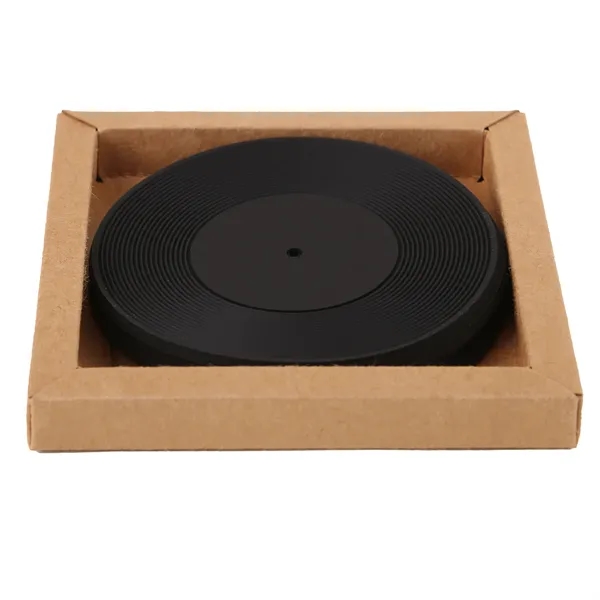 Vintage-style PVC 4-piece coaster set, designed to resemble classic records, packaged... from ASI 61966 HPG / Beacon Promotions