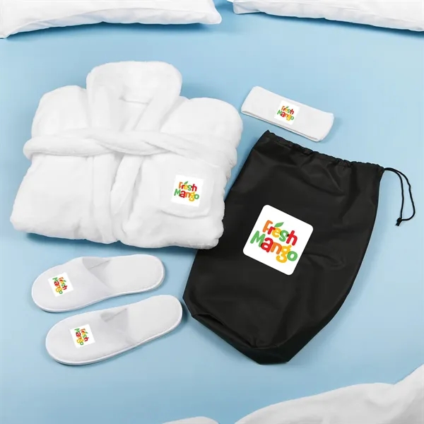 Bathrobe, head wrap, and slippers all kitted in a bag for... from ASI 61966 HPG / Mixie