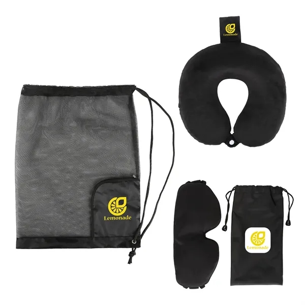 A travel comfort package with the Rest Easy Weighted Eye Mask... from ASI 61966 HPG / Mixie