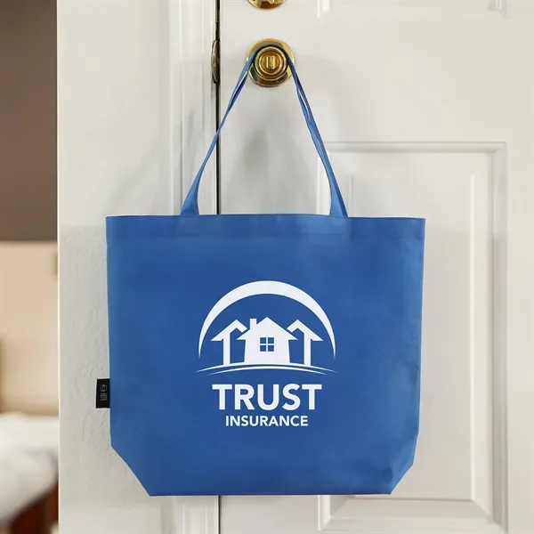 RPET large non-woven tote bag with 21-inch self-material handles and a... from ASI 61966 HPG / Beacon Promotions