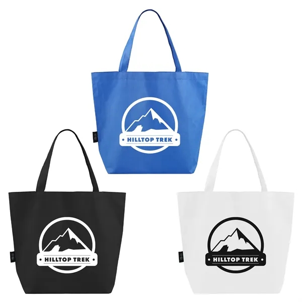 RPET large non-woven tote bag with 21-inch self-material handles and a... from ASI 61966 HPG / Beacon Promotions