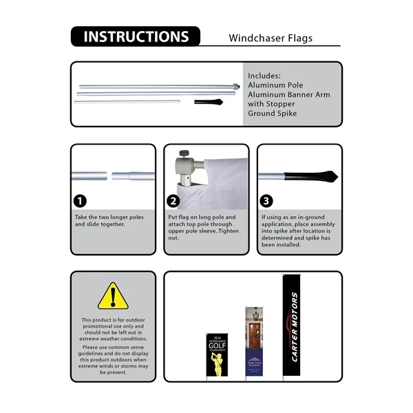 2' x 12' Custom Single Reverse Windchaser Flag Kit... from ASI 80228 Quinn