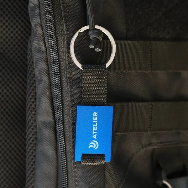 Sturdy aluminum Key chain key ring with webbing - keeps keys... from ASI 61966 HPG / Beacon Promotions