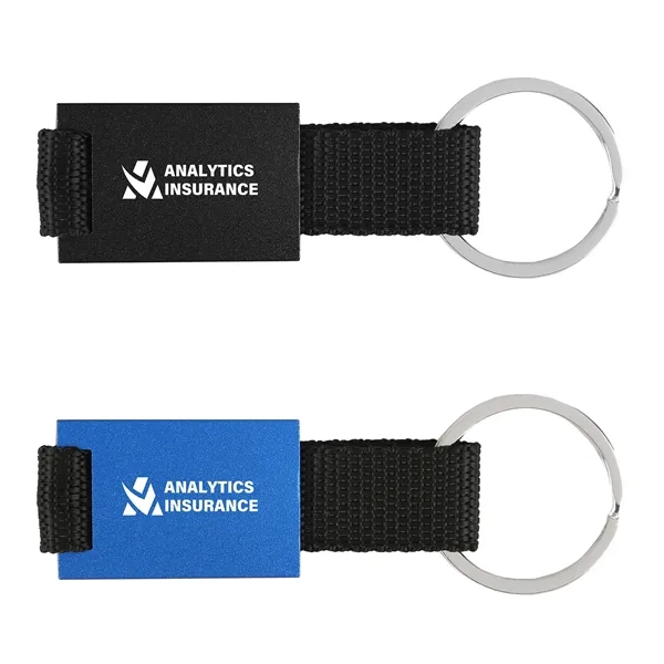 Sturdy aluminum Key chain key ring with webbing - keeps keys... from ASI 61966 HPG / Beacon Promotions