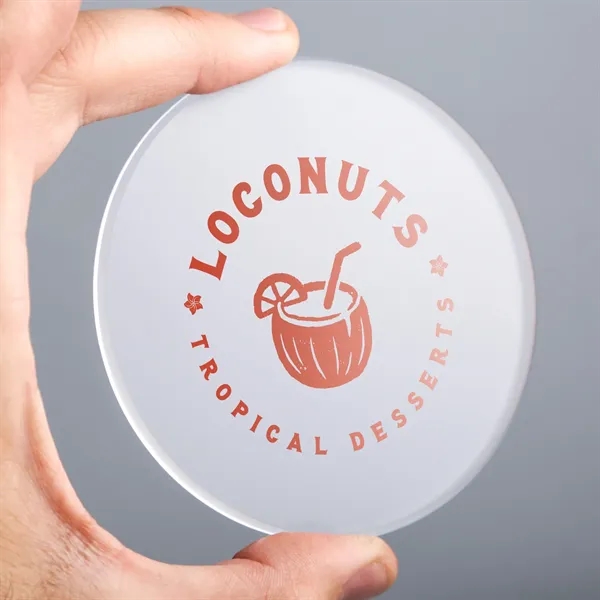 Durable, lightweight acrylic coaster with imprint printed on bottom for long... from ASI 61966 HPG / Beacon Promotions