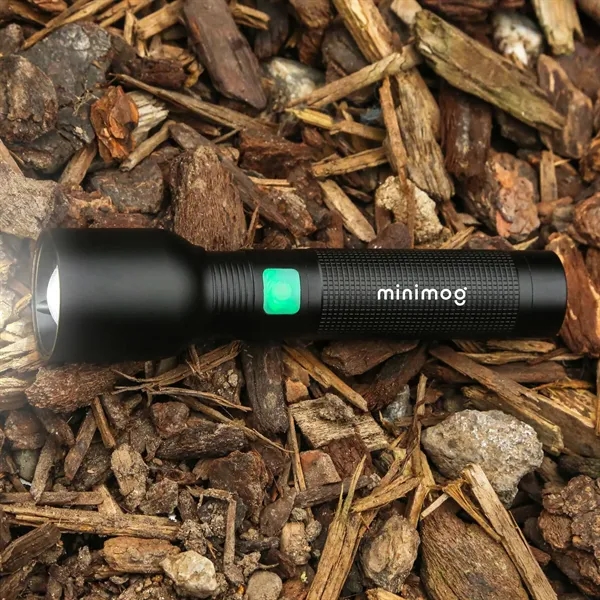 Rechargeable Lithium-ion battery rechargeable flashlight with three light modes and adjustable... from ASI 61966 HPG / Beacon Promotions