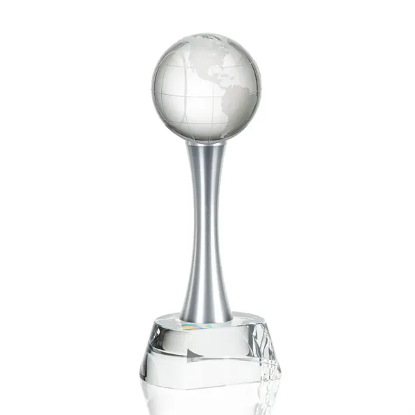 Elegantly statuesque award with an optical crystal base and optical globe... from ASI 84592 St Regis Group / St Regis