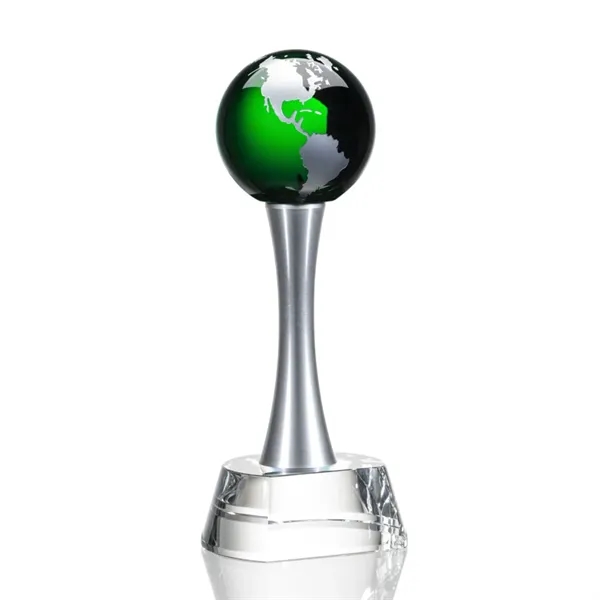Elegantly statuesque award with an optical crystal base and Green optical... from ASI 84592 St Regis Group / St Regis