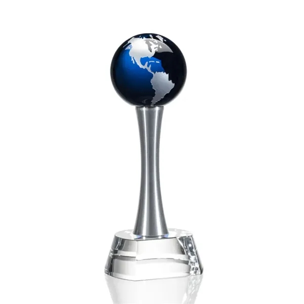 Elegantly statuesque award with an optical crystal base and Blue optical... from ASI 84592 St Regis Group / St Regis