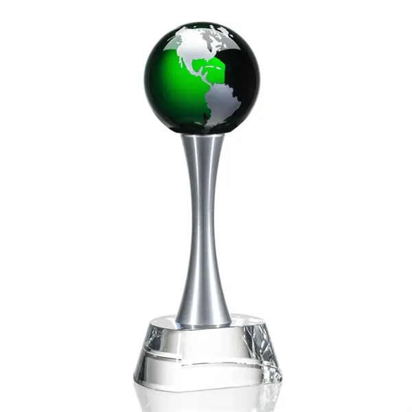 Elegantly statuesque award with an optical crystal base and Green optical... from ASI 84592 St Regis Group / St Regis