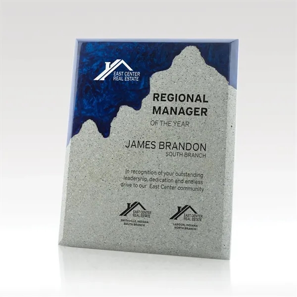 Distinctive recognition wall plaque with a contemporary flair achieved in concrete... from ASI 93986 Visions/Awardcraft / Visions Awards