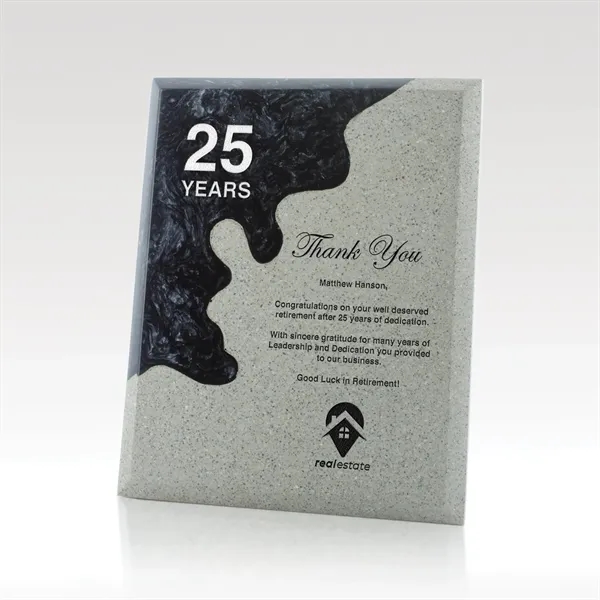 Contemporary styled wall plaque creatively fashioned in concrete and resin for... from ASI 93986 Visions/Awardcraft / Visions Awards