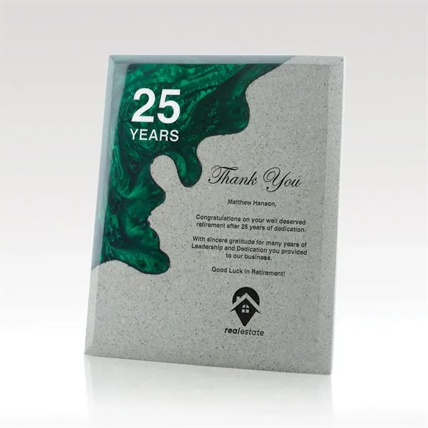 Contemporary styled wall plaque creatively fashioned in concrete and resin for... from ASI 93986 Visions/Awardcraft / Visions Awards