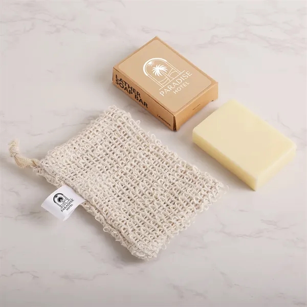 3.5oz. natural bar soap in exfoliating loofah bag.... from ASI 61966 HPG / Mixie