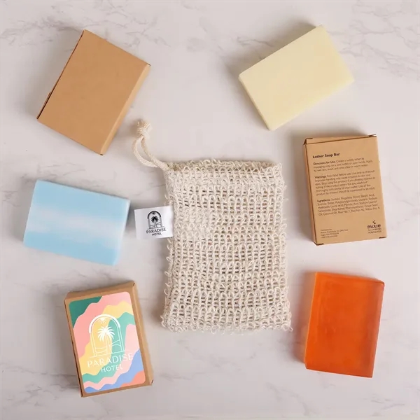 3.5oz. natural bar soap in exfoliating loofah bag.... from ASI 61966 HPG / Mixie