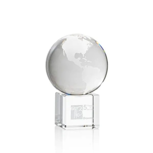 Optical crystal globe award on a cube.... from ASI 84592 St Regis Group / St Regis