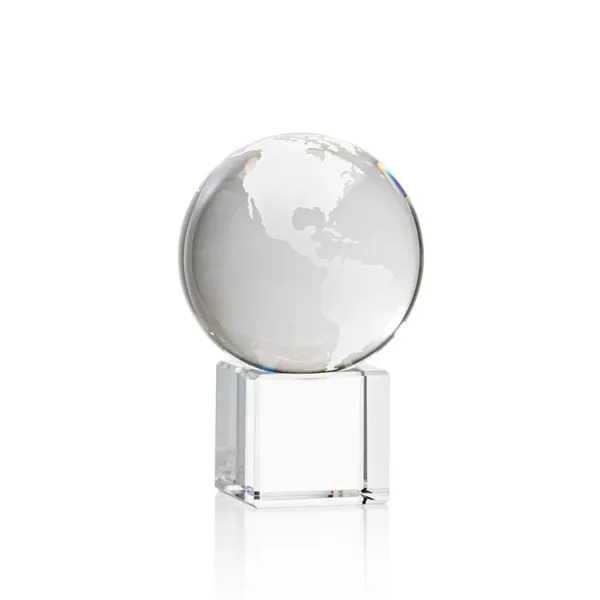 Optical crystal globe award on a cube.... from ASI 84592 St Regis Group / St Regis