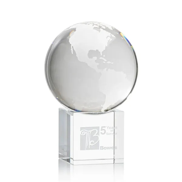 Optical crystal globe award on a cube.... from ASI 84592 St Regis Group / St Regis