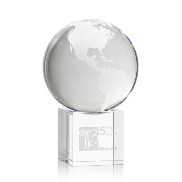 Optical crystal globe award on a cube.... from ASI 84592 St Regis Group / St Regis