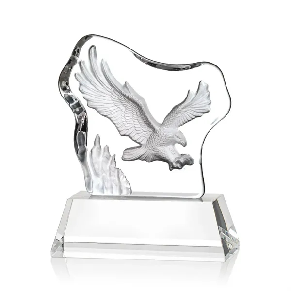 Spectacular Soaring Eagle molded into an Optical Crystal Iceberg and mounted... from ASI 84592 St Regis Group / St Regis