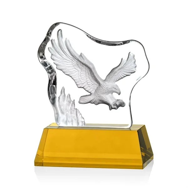Spectacular Soaring Eagle molded into an Optical Crystal Iceberg and mounted... from ASI 84592 St Regis Group / St Regis