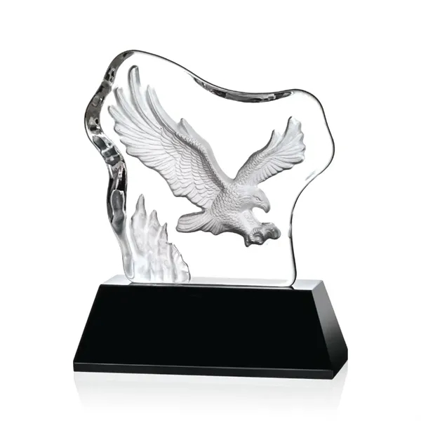 Spectacular Soaring Eagle molded into an Optical Crystal Iceberg and mounted... from ASI 84592 St Regis Group / St Regis